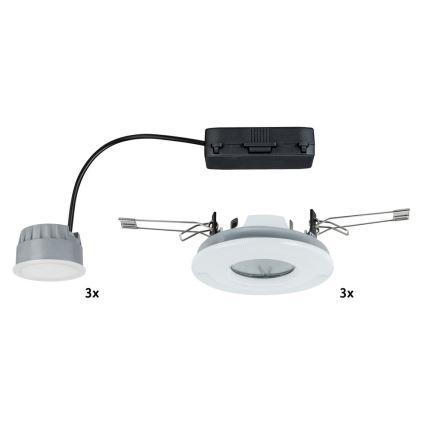 Paulmann 92847 - LOT 3x Spot encastrable LED salle de bain à intensité variable COIN 3xLED/7W/230V IP65