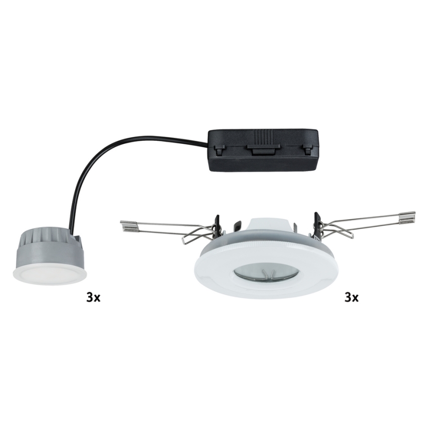 Paulmann 92847 - PACK 3x Spot encastrable LED salle de bain COIN 3xLED/7W/230V