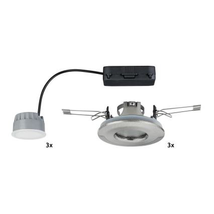 Paulmann 92849 – PACK 3×LED/7W IP65 Dimmable Bathroom Light COIN 230V