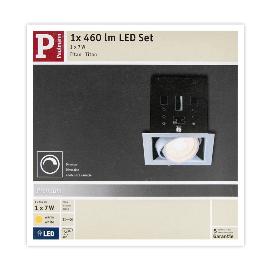 Paulmann 92905 - LED-GU10/7W Dimbare hangende plafondverlichting CARDANO 230V