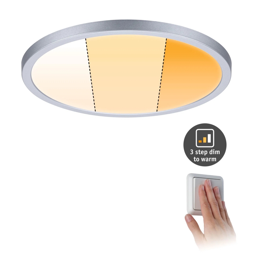 Paulmann 92992 - LED/16W IP44 Plafonnier encastré pour salle de bains AREO 230 V 2000/3000/4000 K Ø 23 cm chrome mat