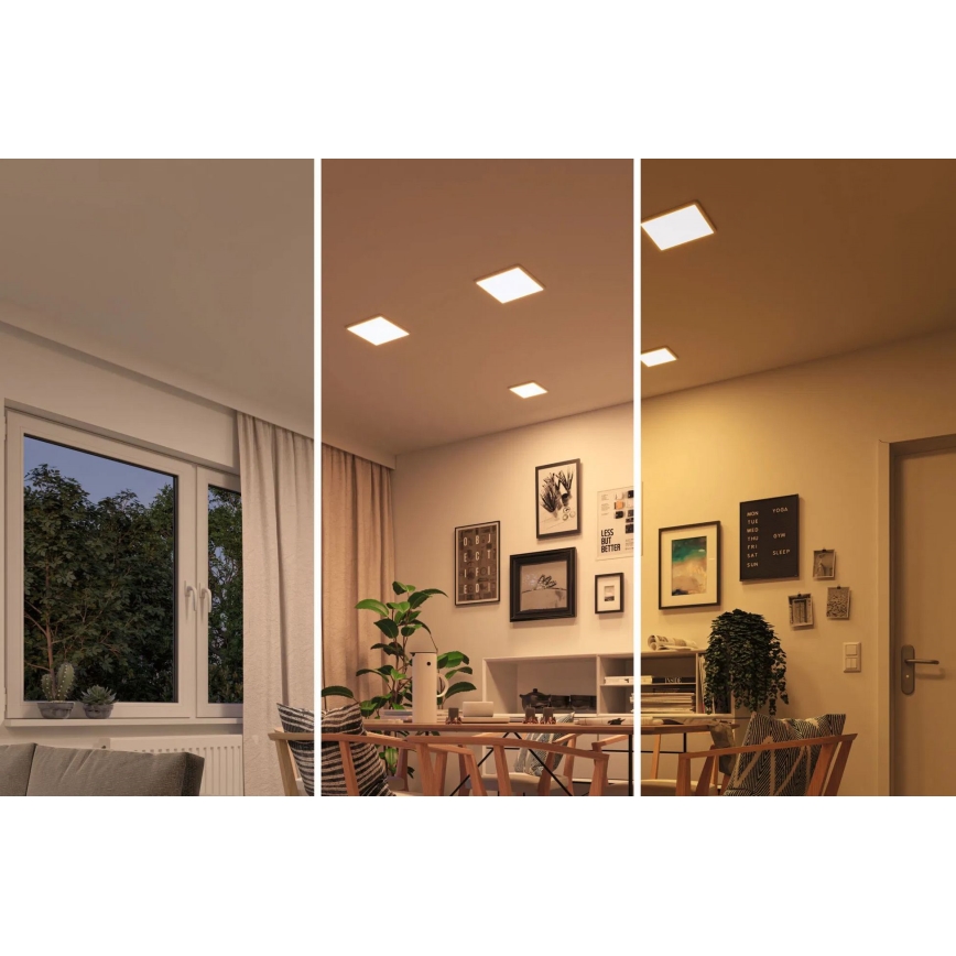 Paulmann 92993 - LED/13W IP44 Plafonnier encastré pour salle de bains AREO 230V 2000/3000/4000K 17,5x17,5 cm blanc