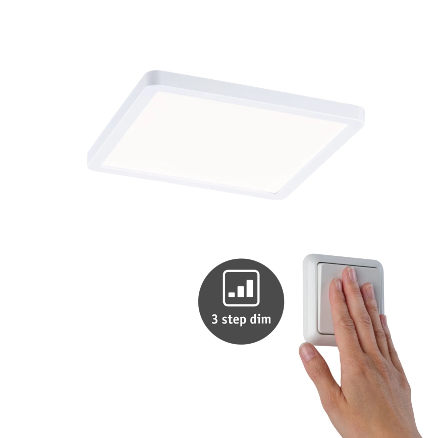 Paulmann 93059 - LED/13W IP44 Plafonnier encastré dimmable pour salle de bains AREO 230V 17,5x17,5 cm blanc