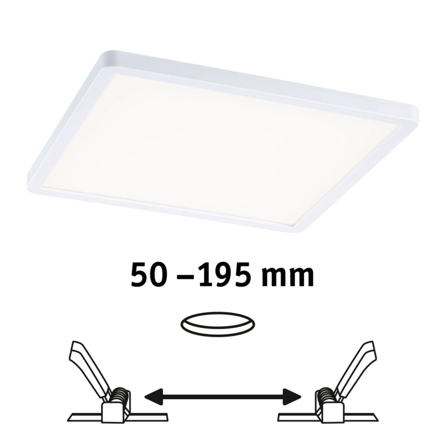 Paulmann 93060 - LED/16W IP44 dimbare inbouwspot voor badkamer AREO 230V 23x23 cm wit