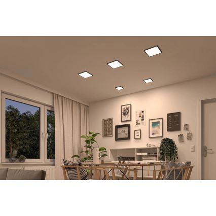 Paulmann 93101 - LED/13W IP44 Inbouwarmatuur voor badkamer AREO 230V 2000/3000/4000K 17,5x17,5 cm zwart