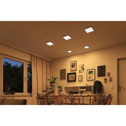 Paulmann 93101 - LED/13W IP44 Inbouwarmatuur voor badkamer AREO 230V 2000/3000/4000K 17,5x17,5 cm zwart