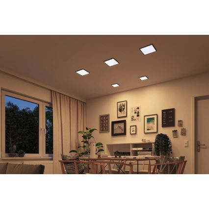 Paulmann 93101 - LED/13W IP44 Inbouwarmatuur voor badkamer AREO 230V 2000/3000/4000K 17,5x17,5 cm zwart