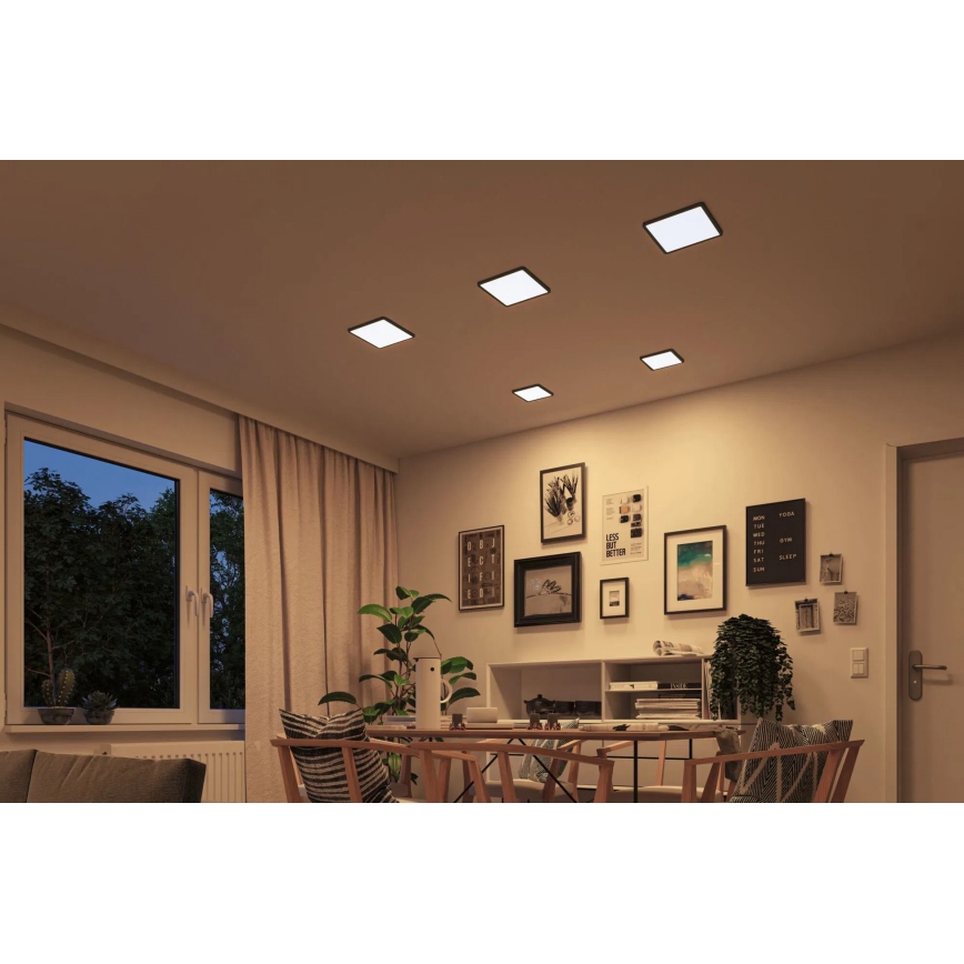 Paulmann 93101 - LED/13W IP44 Inbouwarmatuur voor badkamer AREO 230V 2000/3000/4000K 17,5x17,5 cm zwart