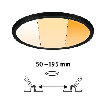 Paulmann 93102 - LED/16W IP44 badkamer inbouwspot AREO 230V 2000/3000/4000K Ø 23 cm zwart