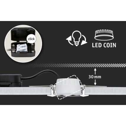 Paulmann 93483 - SET 3xLED/6,5W IP23 Luminaire de salle de bain encastrable à intensité variable NOVA 230V