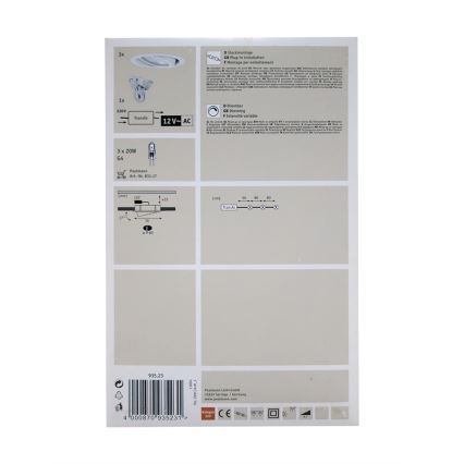 Paulmann 93523 - SET 3x Spot encastrable MICRO G4/20W/230V/12V