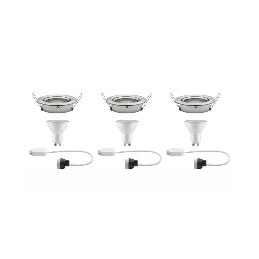 Paulmann 93607 - SET 3x LED GU10/7W IP23 Dimbare Badkamer Lamp NOVA 230V