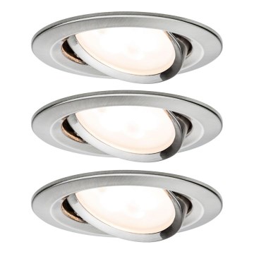 Paulmann 93649 - LOT 3x LED GU10/5W IP23 Spot encastrable salle de bain à intensité variable NOVA 230V