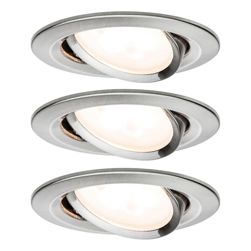 Paulmann 93649 - LOT 3x LED GU10/5W IP23 Spot encastrable salle de bain à intensité variable NOVA 230V