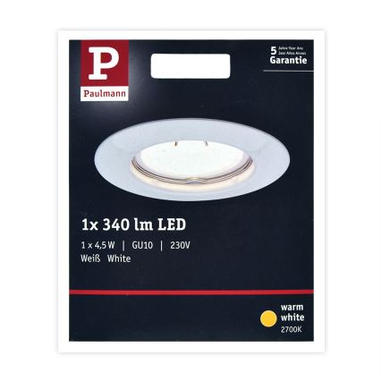 Paulmann 93658 - LED-GU10/4,5W Inbouwverlichting 230V