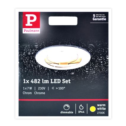 Paulmann 93959 - LED/7W IP44 Luminaire de salle de bain à intensité variable COIN 230V