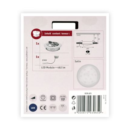 Paulmann 93965 - LED/7W Dimbare badkamerlamp COIN 230V