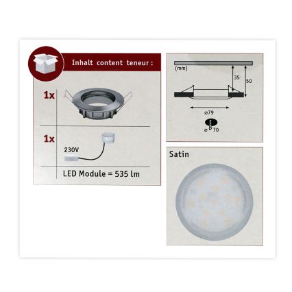 Paulmann 93975 - LED/6,8W IP44 Badkamer Inbouw Lamp COIN 230V