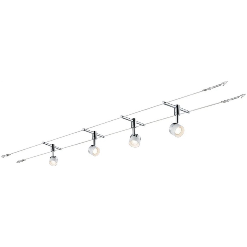 Paulmann 94080 - SET van 4xLED/4,8W compleet kabelsysteem STAGE 230V glanzend chroom