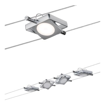Paulmann 94107 - Lot de 4xLED/4,3W Spot pour système sur câble MAC 230V chrome mat