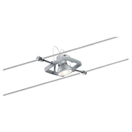 Paulmann 94133 - Pack de 5 GU5.3/10 W, système complet sur câble MAC 230 V, chrome mat