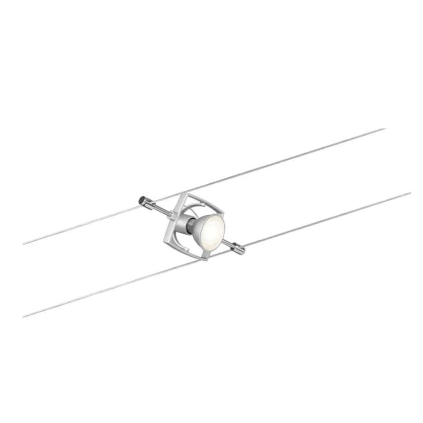 Paulmann 94133 - Pack de 5 GU5.3/10 W, système complet sur câble MAC 230 V, chrome mat