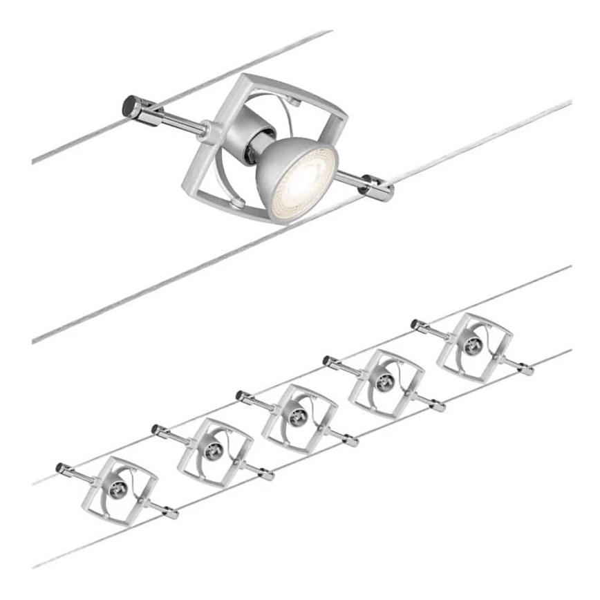 Paulmann 94133 - SET 5xGU5,3/10W Spot voor een stringsysteem MAC 230V mat chroom