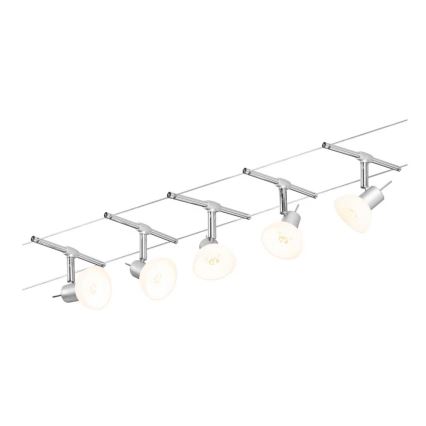 Paulmann 94136 - LOT 5xGU5,3/10W Spot pour système de rail SHEELA 230V chrome brillant