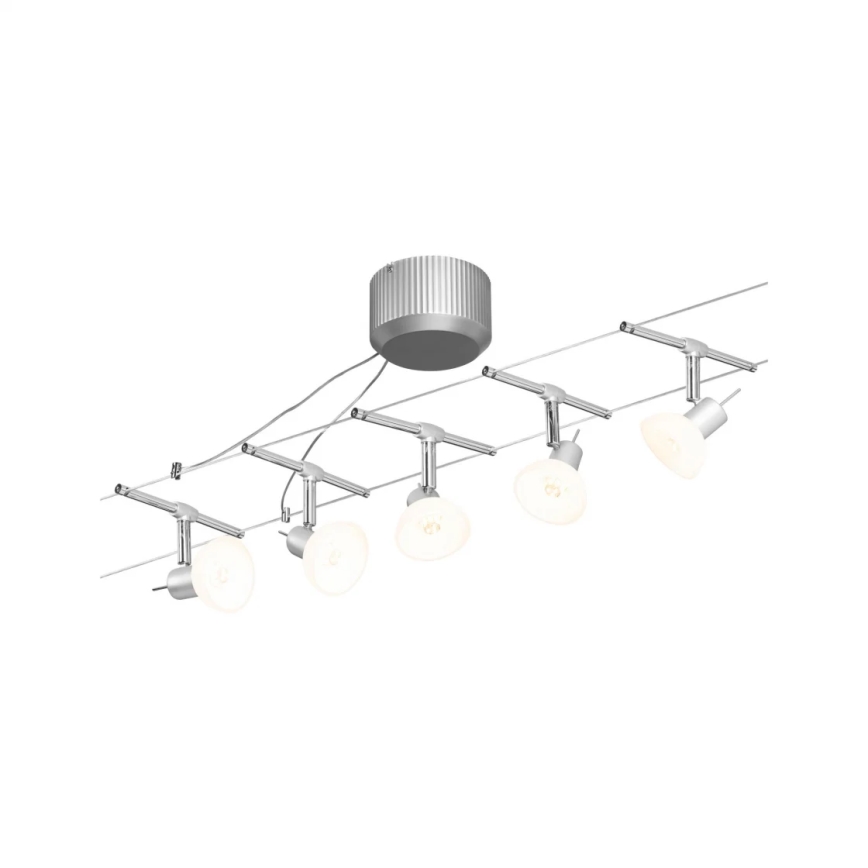 Paulmann 94136 - SET 5xGU5,3/10W Compleet kabelsysteem SHEELA 230V glanzend chroom