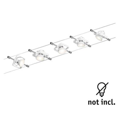 Paulmann 94149 - SET van 5xGU5,3/10W Spotlamp voor kabelsysteem TECH 230V wit
