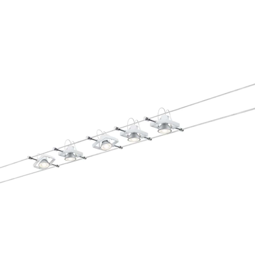 Paulmann 94149 - SET van 5xGU5,3/10W Spotlamp voor kabelsysteem TECH 230V wit
