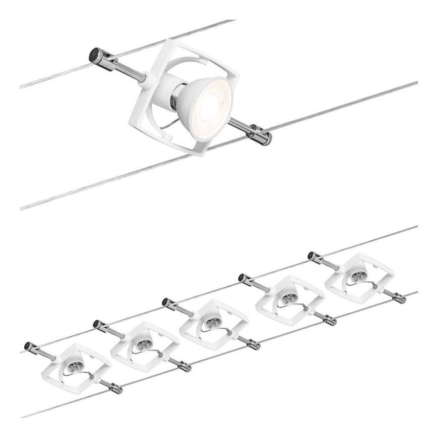 Paulmann 94149 - SET van 5xGU5,3/10W Spotlamp voor kabelsysteem TECH 230V wit
