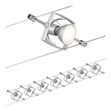 Paulmann 94152 - Compleet kabelsysteem MAC 230V (set van 7x GU5,3/10W), mat chroom