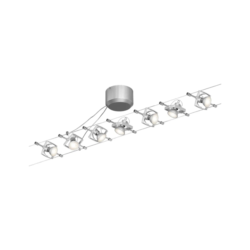 Paulmann 94152 - KIT 7x GU5,3/10W Système complet sur câble MAC 230V chrome mat