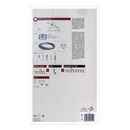 Paulmann 94152 - SET 7xGU5,3/10W Spot voor een stringsysteem MAC 230V mat chroom