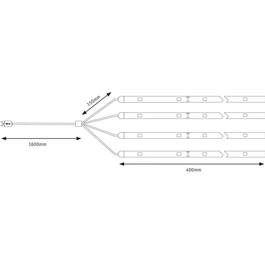 Paulmann 94208 - LED/1,8W Parasolverlichting 5V/USB 1,6m