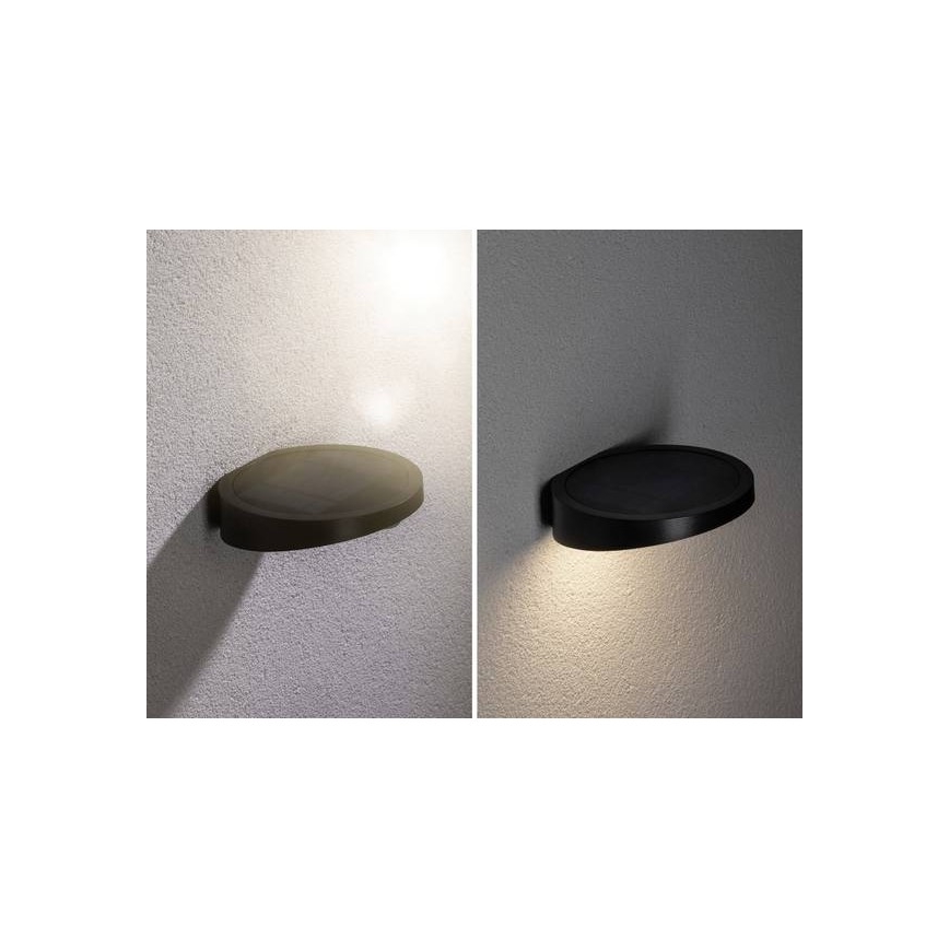 Paulmann 94246 - LED/1,2W IP44 Solarlamp voor buiten met sensor RYSE 3,7V 1800 mAh