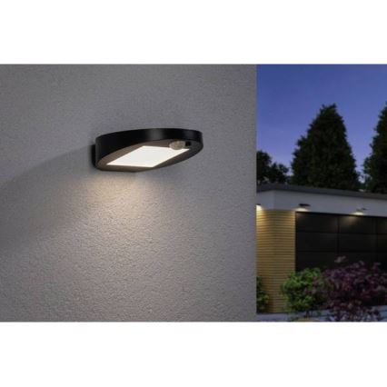 Paulmann 94246 - LED/1,2W IP44 Solarlamp voor buiten met sensor RYSE 3,7V 1800 mAh