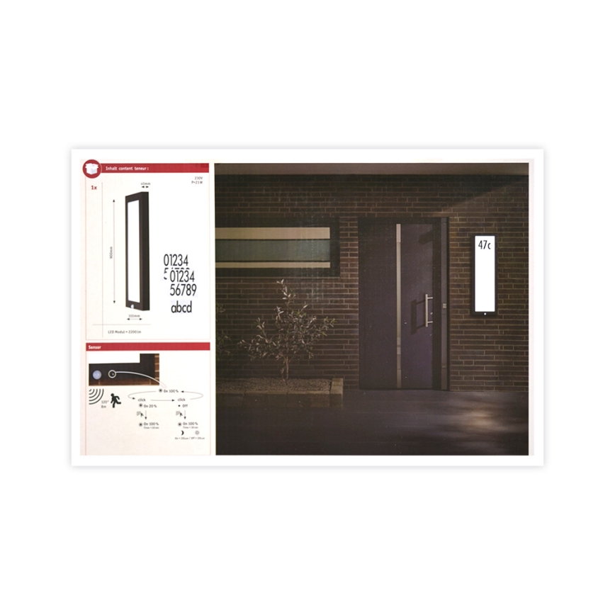 Paulmann 94257_1 - LED/19W IP44 Plafondlamp voor buiten met sensor 230V