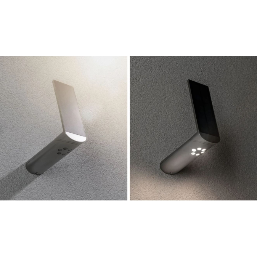 Paulmann 94261 - LED/1,2W IP44 Solar wandlamp met sensor ILIAS 3,7V 1800 mAh