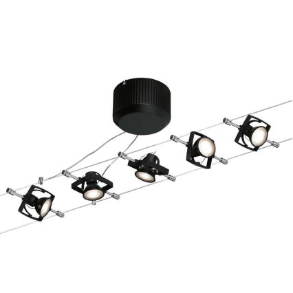Paulmann 94290 - SET van 5x GU5,3/10W Spotverlichting voor kabelsysteem MAC 230V zwart