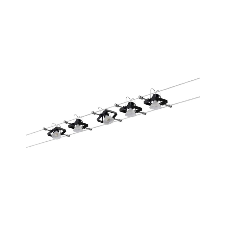 Paulmann 94290 - SET van 5x GU5,3/10W Spotverlichting voor kabelsysteem MAC 230V zwart