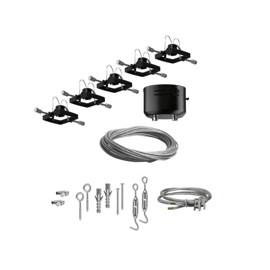 Paulmann 94290 - SET van 5x GU5,3/10W Spotverlichting voor kabelsysteem MAC 230V zwart