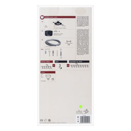 Paulmann 94290 - SET van 5x GU5,3/10W Spotverlichting voor kabelsysteem MAC 230V zwart