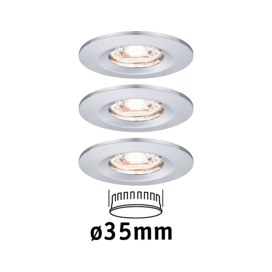 Paulmann 94303 - LOT 3xLED/4W IP44 Spot encastrable salle de bain COIN 230V