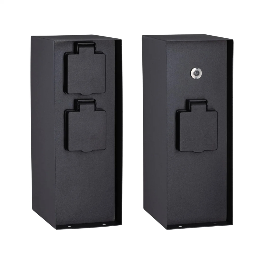 Paulmann 94315 -Buitenstopcontact zuil met schemersensor ​ RIO 3Z SCHUKO 230V IP44