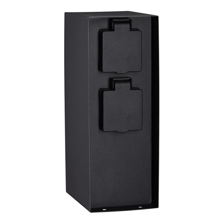 Paulmann 94315 -Buitenstopcontact zuil met schemersensor ​ RIO 3Z SCHUKO 230V IP44