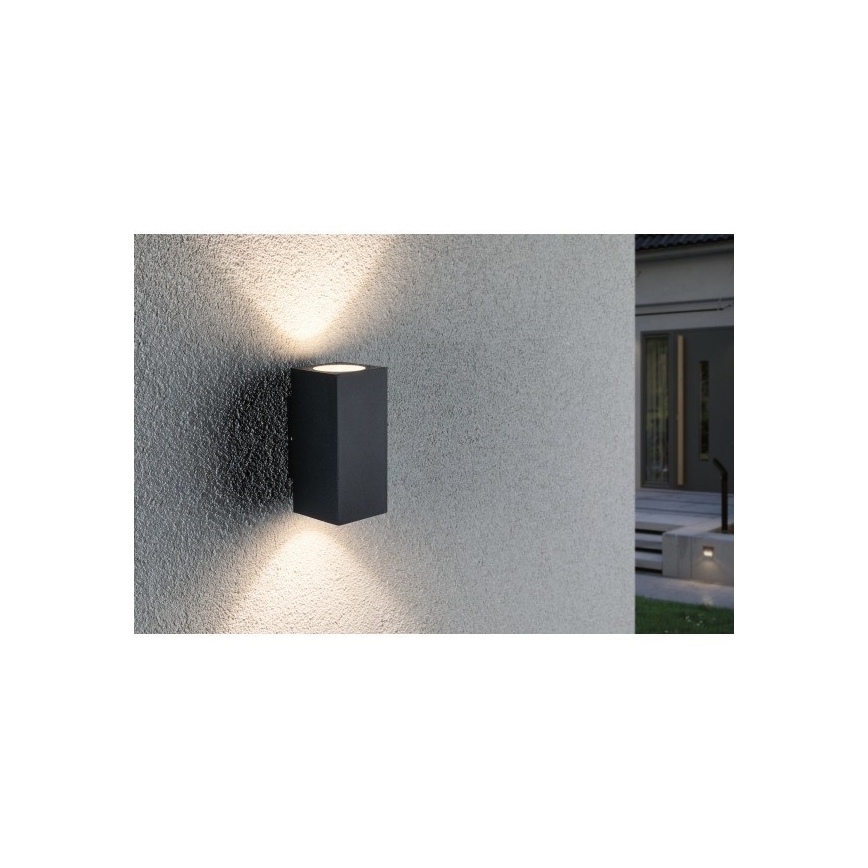 Paulmann 94328 - Antraciet 2x LED Buiten wandlamp / 2,8W IP44 FLAME 230V