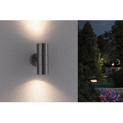 Paulmann 94331 - 2xGU10/10W IP44 Wandlamp voor buiten FLAME 230V