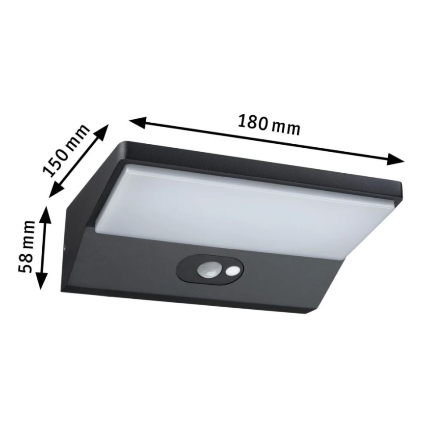 Paulmann 94333 - LED/7,4W IP44 Wandlamp voor buiten met sensor HOUSE 230V